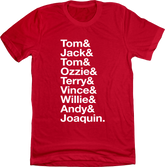 Baseball Lineup 1985 St. Louis & Red T-shirt In The Clutch